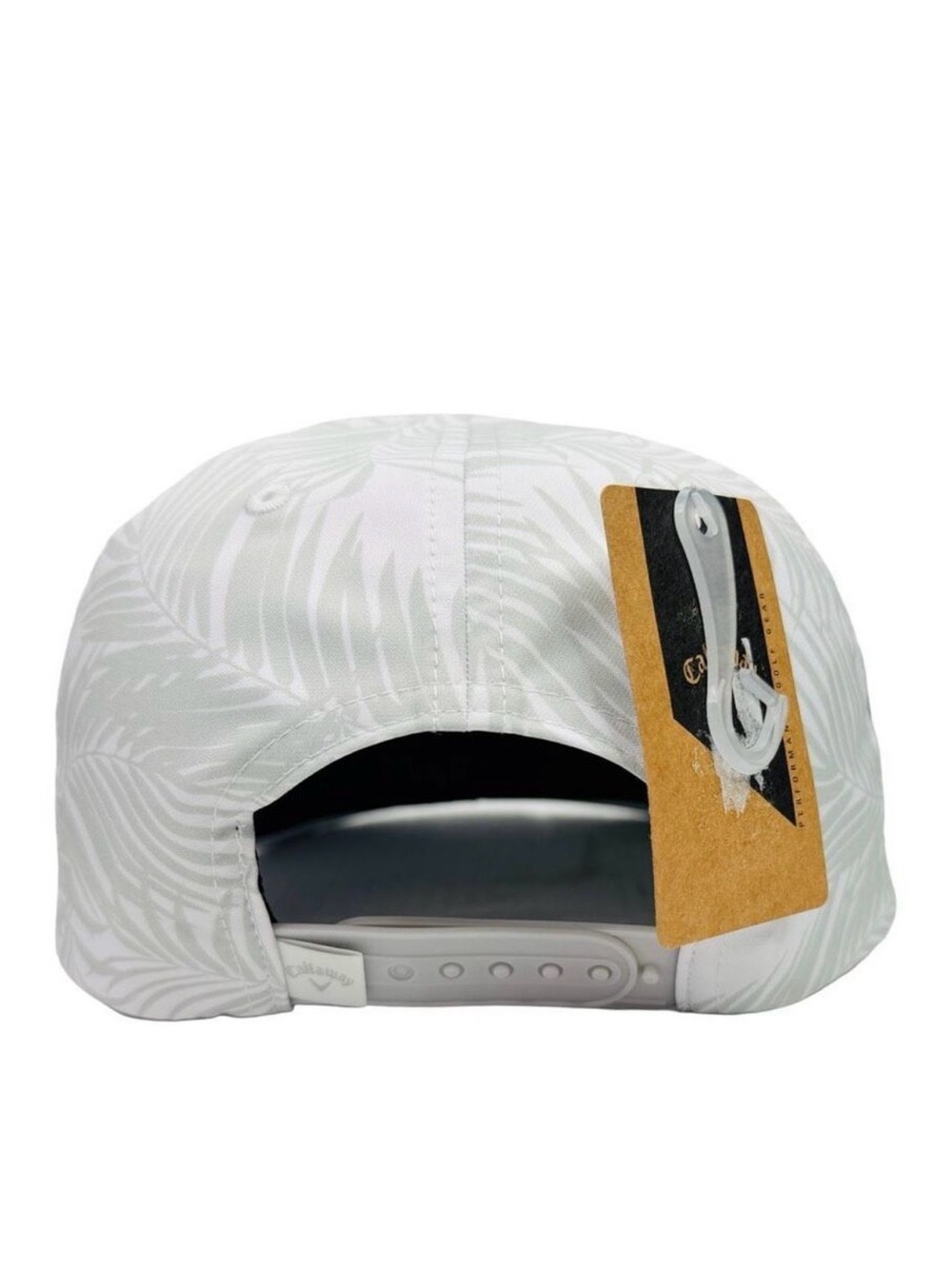 Callaway Bogey Free White and Light Gray Palm-Print Golf Cap Hat Adjustable NWT - Picture 5 of 6